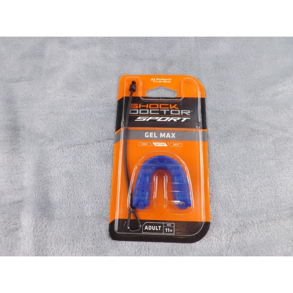 Shock Doctor Sport Gel Max Mouthguard New‎ Adult Ages 11+ Blue Sports Latex Free